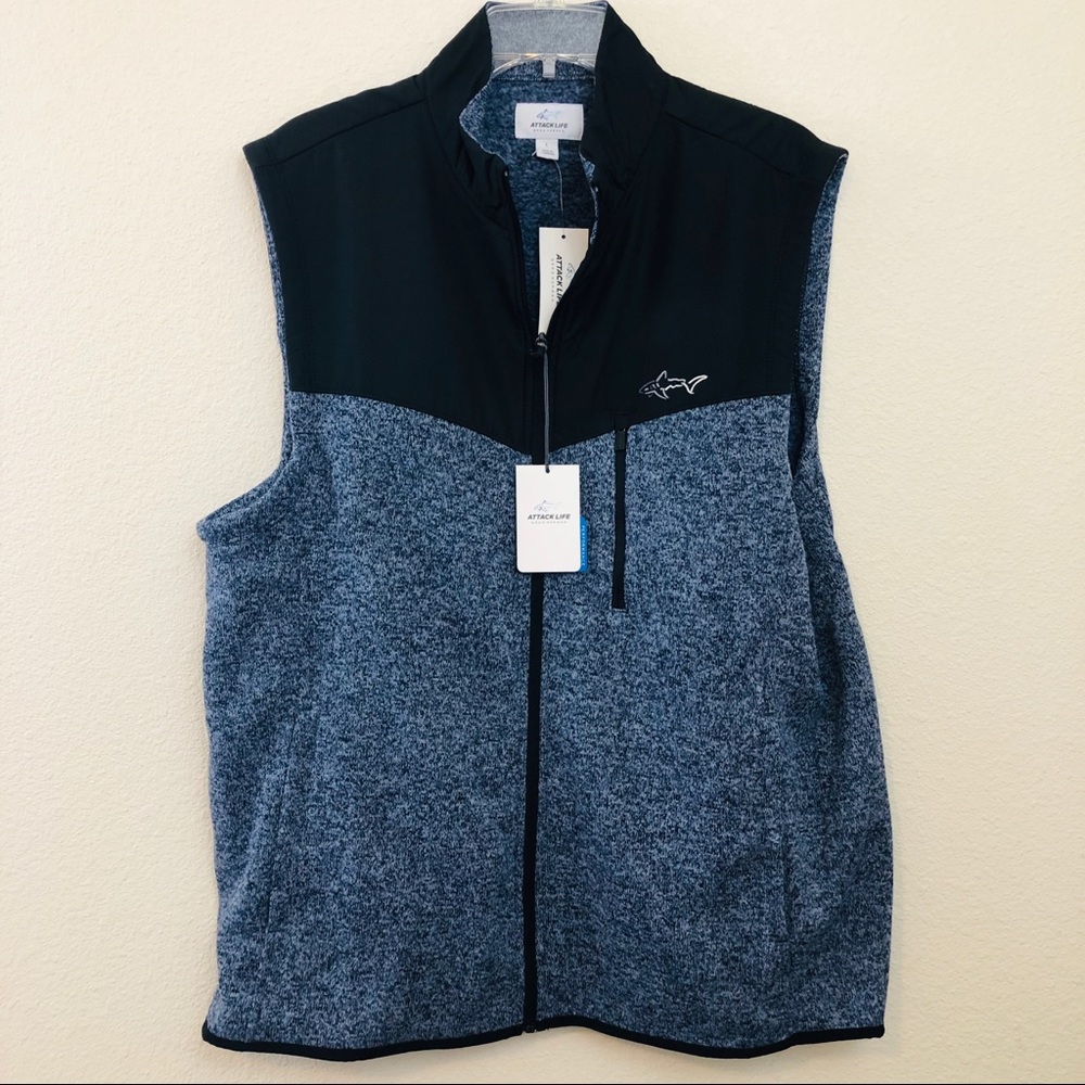 Greg Norman Attack Life fleece vest navy zip